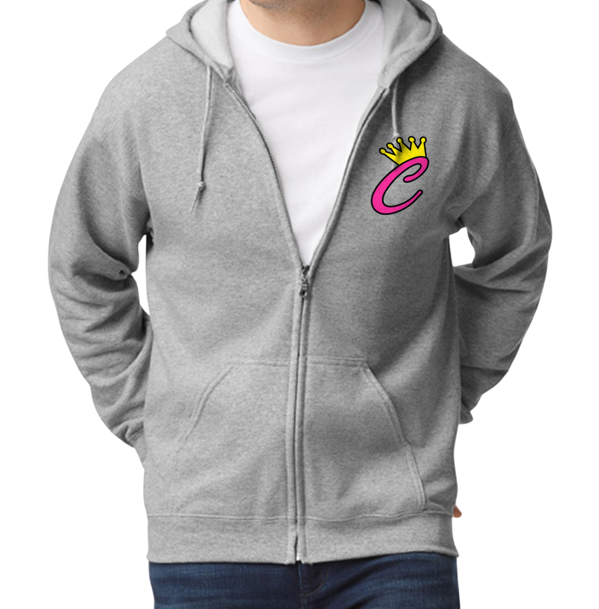 Corona Softball Zip-Up Hoodie - Gray