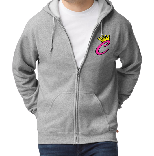 Corona Softball Zip-Up Hoodie - Gray