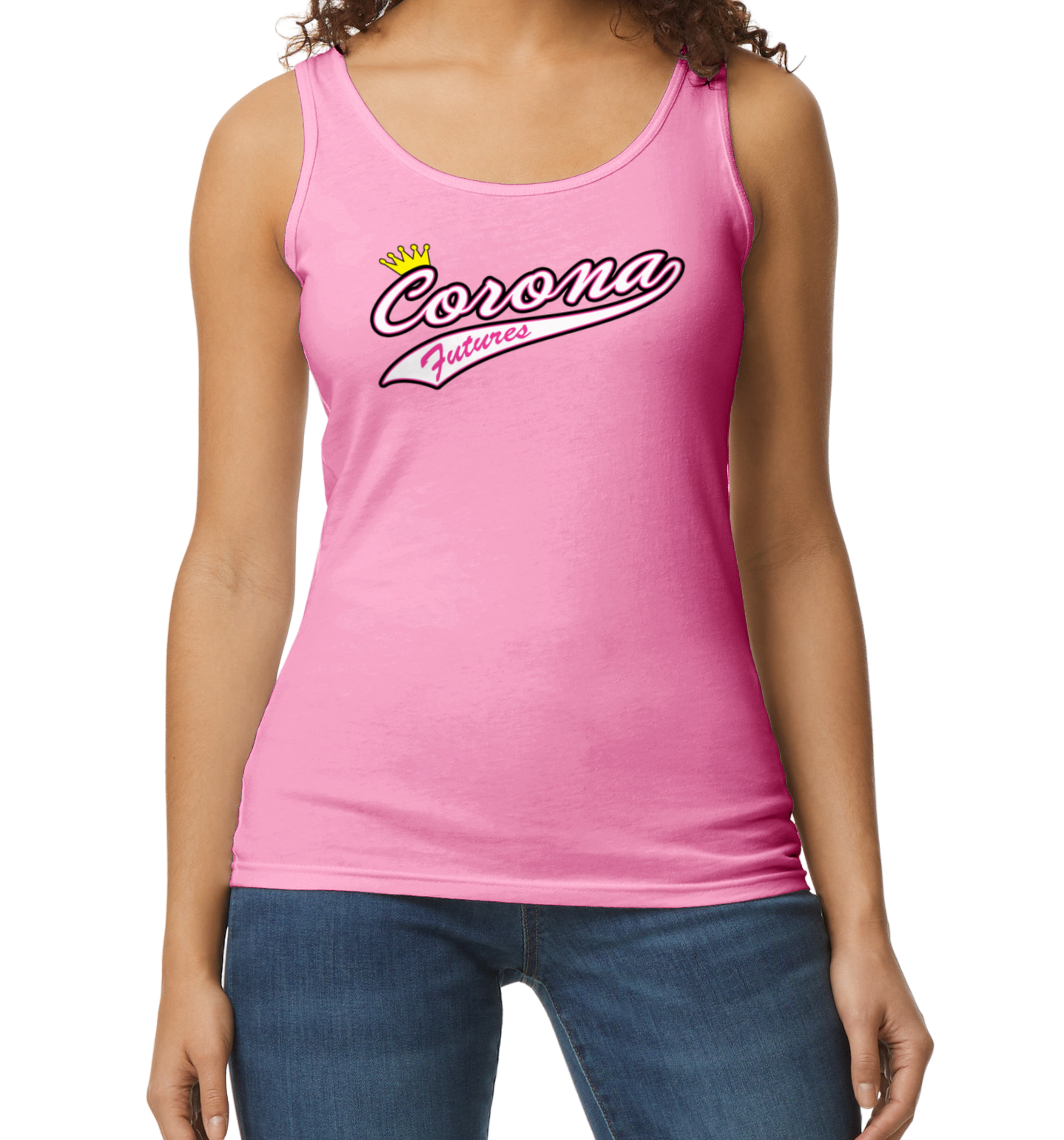 Corona Futures Softstyle Women's Fitted Tank Top - Pink (Style 2)