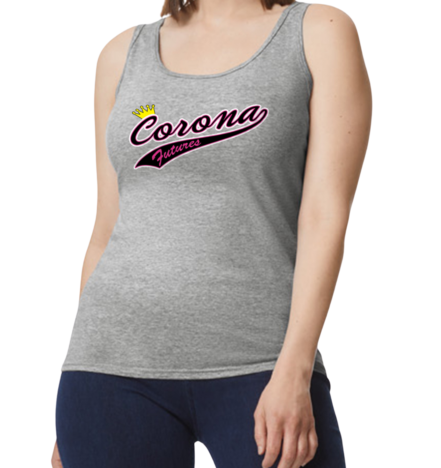 Corona Futures Softstyle Women's Fitted Tank Top - Gray (Style 4)