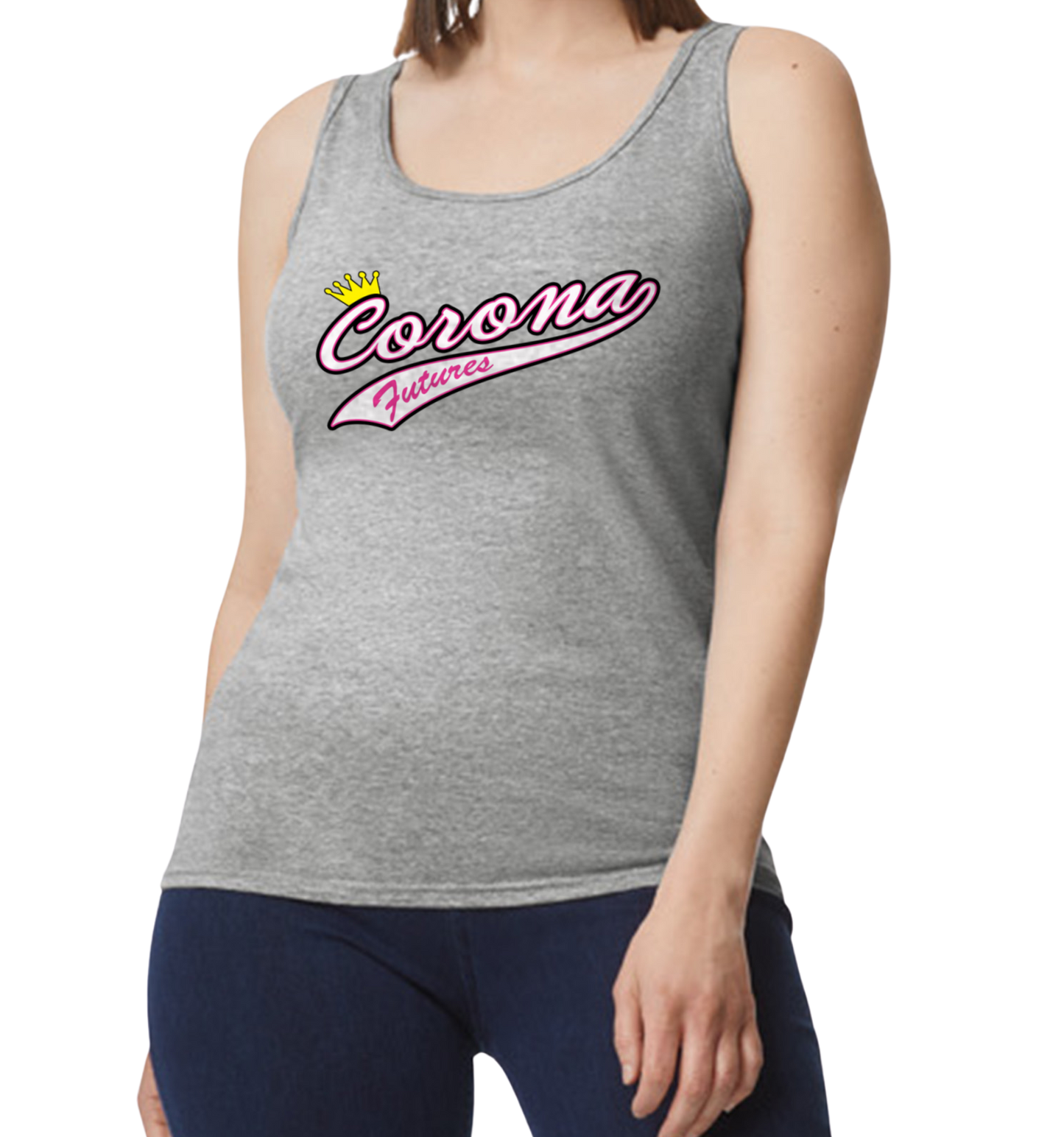 Corona Futures Softstyle Women's Fitted Tank Top - Gray (Style 2)