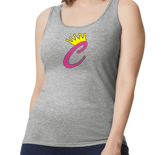 Corona Softball Softstyle Women's Fitted Tank Top - Gray (Style 6)