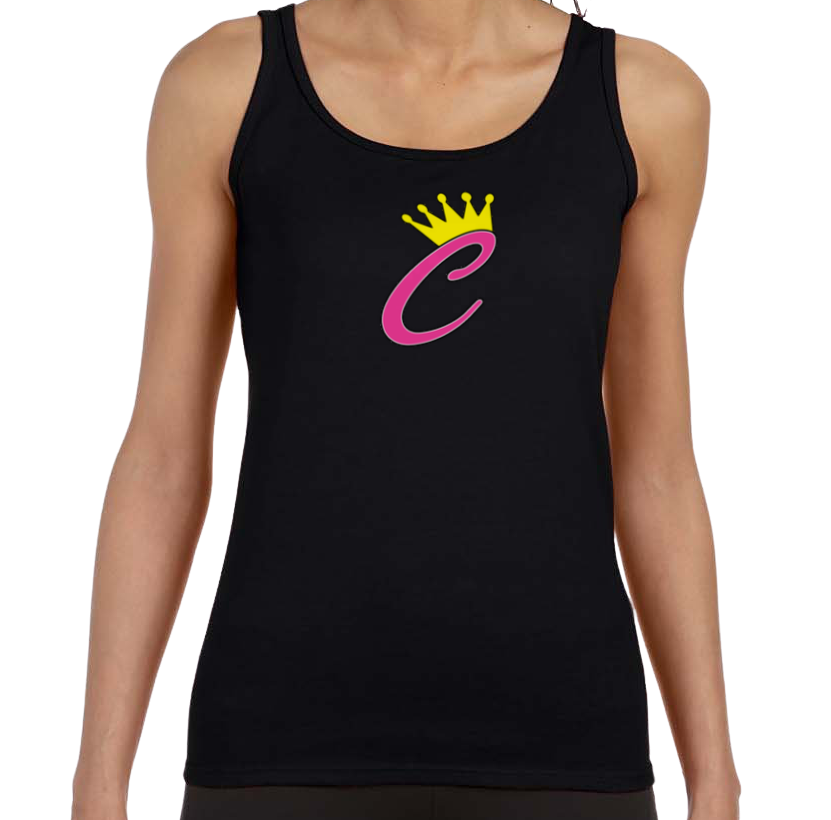 Corona Softball Softstyle Women's Fitted Tank Top - Black (Style 5)