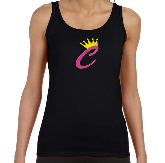 Corona Softball Softstyle Women's Fitted Tank Top - Black (Style 5)