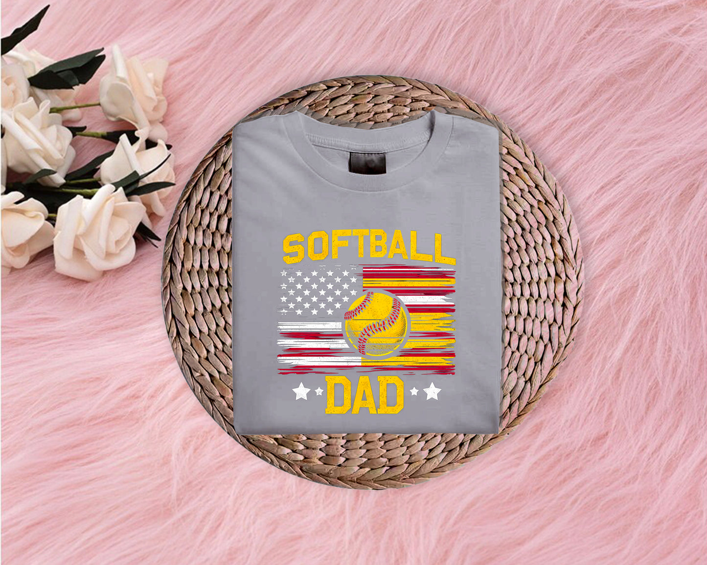 Softball Dad Softstyle T-Shirt (Multiple Colors)