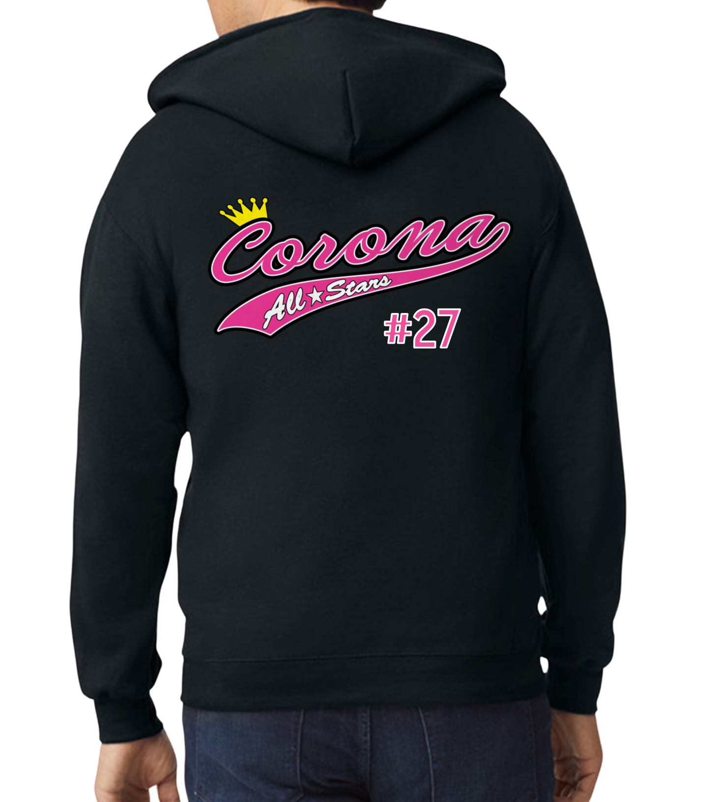 Corona All Stars Zip-Up Hoodie - Black