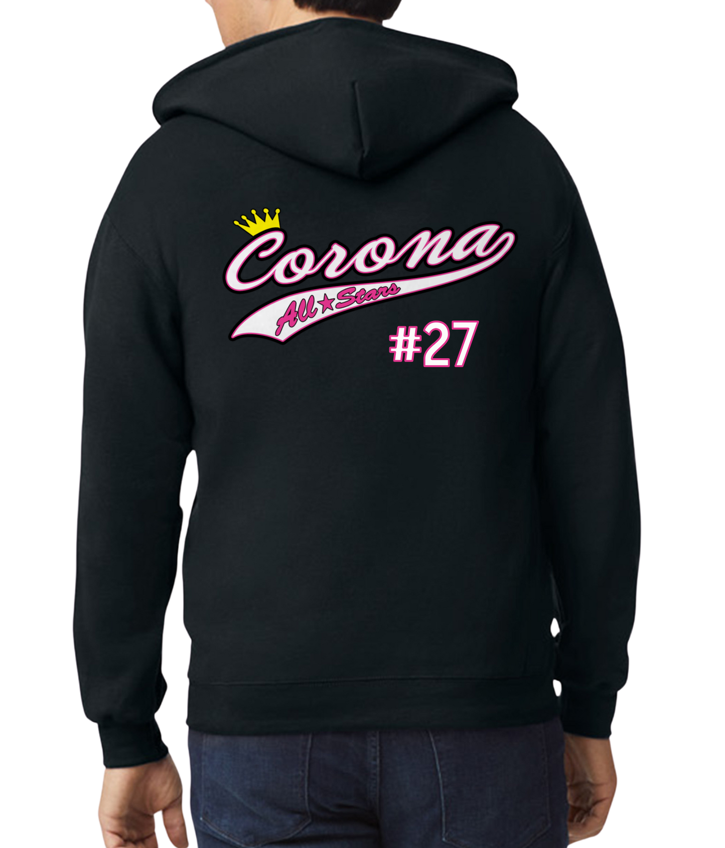 Corona All Stars Zip-Up Hoodie - Black