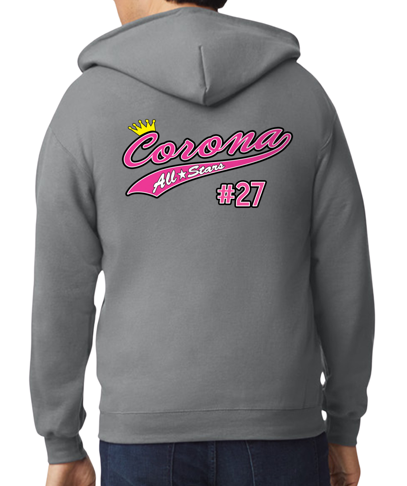 Corona All Stars Zip-Up Hoodie - Gray